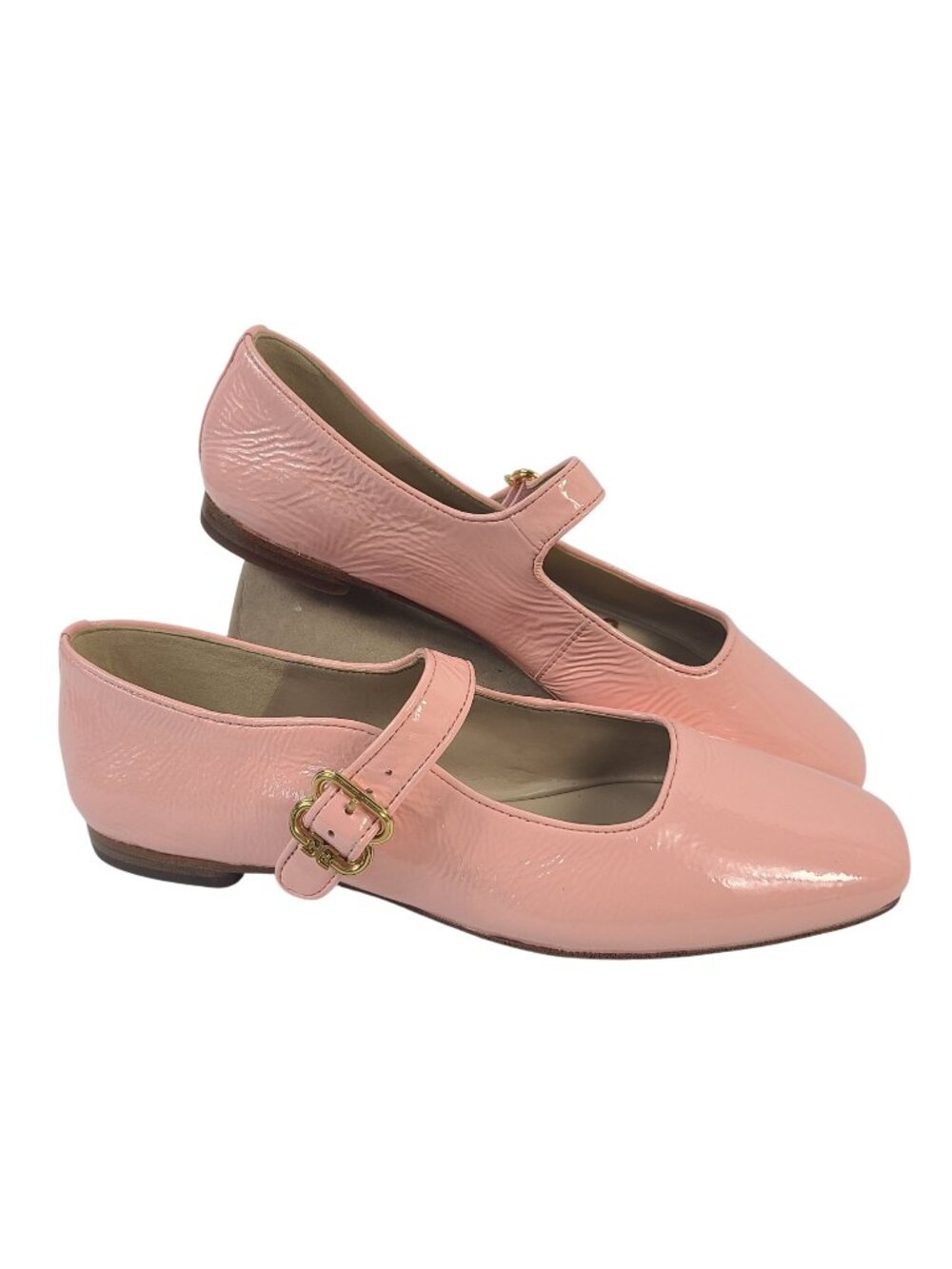 NEW Sam Edelman Pink Patent Leather Mary Jane Flats Buckle Strap Womens Sz 10